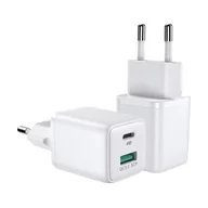 Ładowarki do telefonów - Joyroom ładowarka sieciowa (wtyczka EU) USB / USB Typ C 30W Power Delivery QuickCharge 3.0 AFC FCP biała (L-QP303) - miniaturka - grafika 1