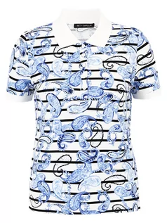 Koszulki i topy damskie - Betty Barclay Koszulka polo w kolorze biało-błękitnym - grafika 1