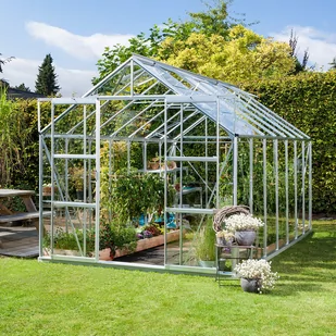 VITAVIA szklarnia ogrodowa Uranus 11500, srebrna (11.5 m2, 2.7 m x 4.45 m) + baza - Szklarnie ogrodowe - miniaturka - grafika 5