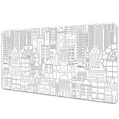 Podkładki na biurko - Duża podkładka na biurko Szkicowane miasto 90x45cm - miniaturka - grafika 1