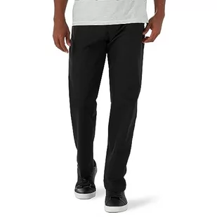 Lee Męskie spodnie Total Freedom Stretch Relaxed Fit Flat Front Casual, Czarny, 40W / 32L - Spodenki męskie - miniaturka - grafika 1