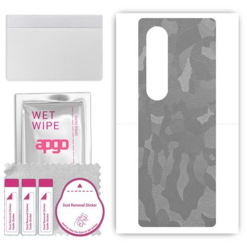 folia naklejka skórka strukturalna na TYŁ do Samsung W23 - Moro Camo Srebrny - apgo SKINS