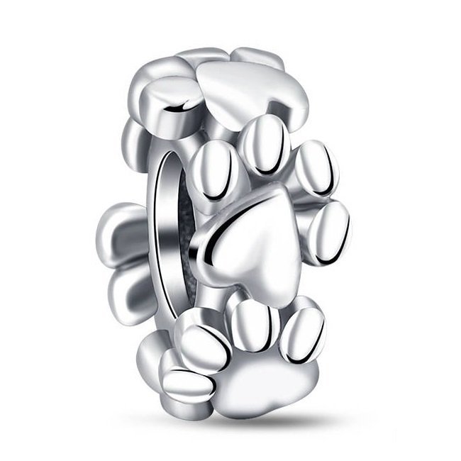 Zawieszka SREBRO 925 Charms koralik Łapa Psa