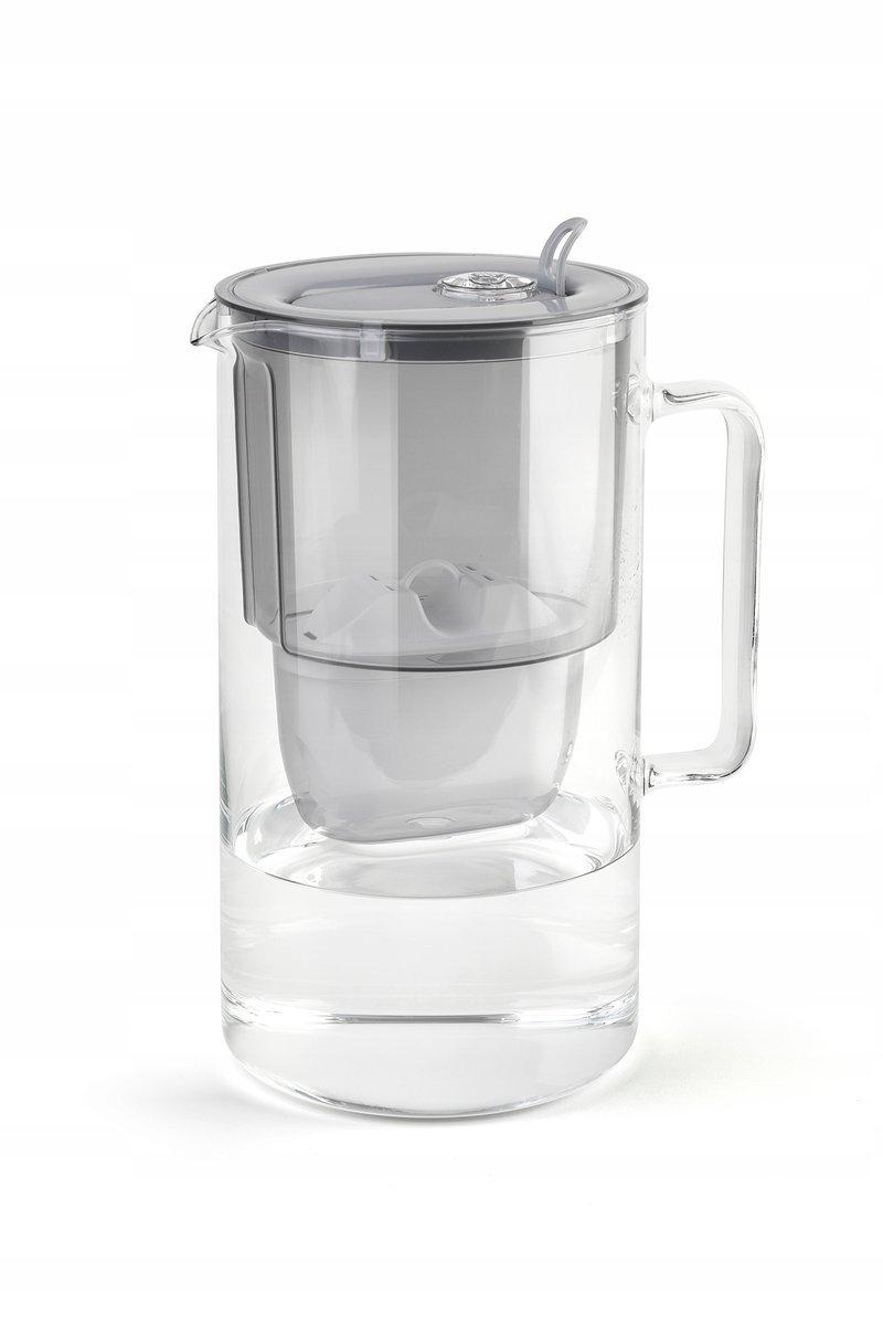 Dzbanek filtrujący szklany Aquaphor Glass 2,5l z wkładem Maxfor+ H, szary