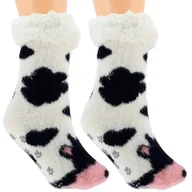 Skarpetki dla dzieci - HIPOALERGICZNE DZIECIECE CIEPŁE SKARPETKI ZIMOWE ANTYPOŚLIZGOWE 24-27 BIAŁE - miniaturka - grafika 1