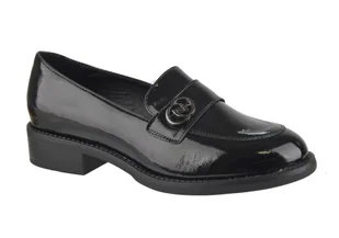 Skórzane półbuty damskie Evento 24PB35-7018 czarny lakier - Półbuty damskie - miniaturka - grafika 1