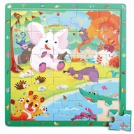 Puzzle - Brimarex Top Bright Gra i puzzle drewniane Dżungla 25el 130749 - miniaturka - grafika 1