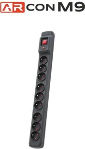 Listwa przeciwprzepięciowa 9 gniazd o długości 5m czarna Arcon M9 firmy Armac 09523 - Listwy zasilające - miniaturka - grafika 1
