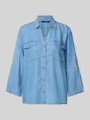 Bluzki damskie - Bluzka koszulowa o luźnym kroju z lyocellu model ‘BREE’ - miniaturka - grafika 1