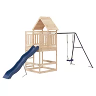 Place zabaw - Drewniany zestaw do zabawy - 466x206x264cm, niebie / AAALOE - miniaturka - grafika 1