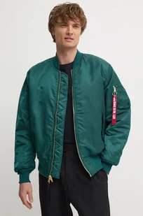 Alpha Industries kurtka bomber męski kolor zielony zimowa - Kurtki męskie - miniaturka - grafika 1