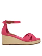 Sandały damskie - Tommy Hilfiger Sandały Flag Criss-Cros Mid Wedge Espad FW0FW08481 Różowy - miniaturka - grafika 1
