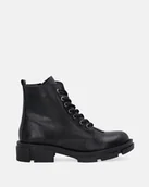 Botki damskie - Czarne ocieplane trzewiki damskie - Venezia - miniaturka - grafika 1