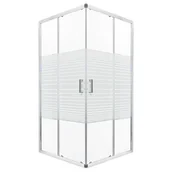 Kabiny prysznicowe - Novoterm Kabina prysznicowa kwadratowa 80x80 Madera Kerra - miniaturka - grafika 1