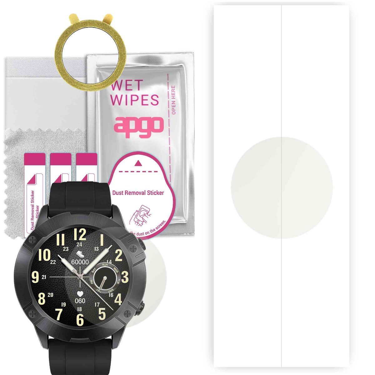 1x Folia hydrożelowa MATOWA do Cubot N1 - apgo Smartwatch Hydrogel MATTE Protection Ochrona na ekran smartwatcha