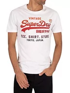 Koszulki męskie - Superdry T-shirt męski Vl Fade Store Tee, biały (Optic 01c), XL - miniaturka - grafika 1
