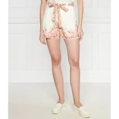 Spodenki damskie - TWINSET Lniane szorty + pasek | Regular Fit - miniaturka - grafika 1