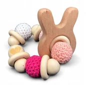 Gryzaki dla dzieci - GRYZAK DLA DZIECKA NA ZĄBKOWANIE Grzechotka sensoryczna +eko box na prezent - miniaturka - grafika 1