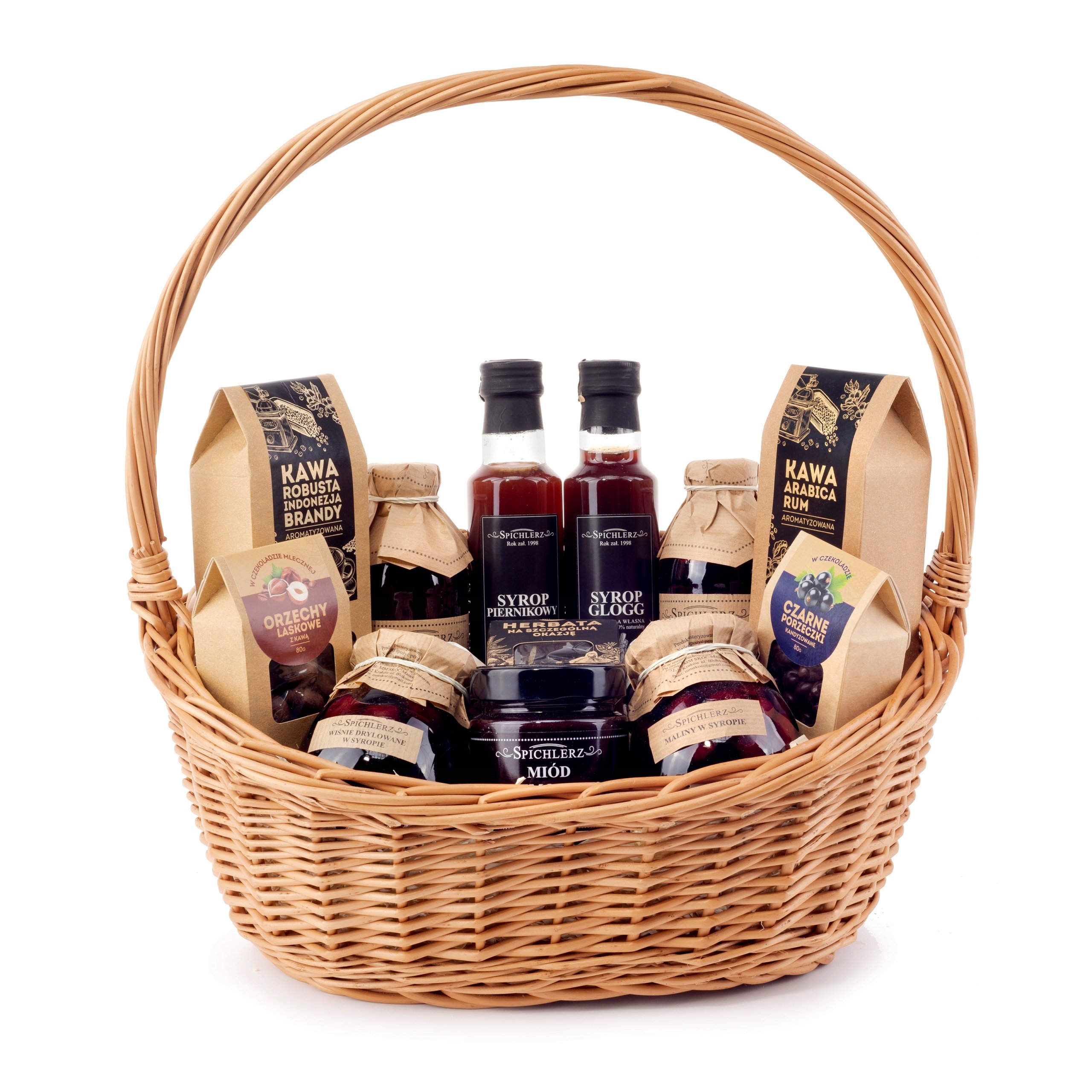 Premium Kosz kawa Miód herbata na dzień babci i dziadka zestaw