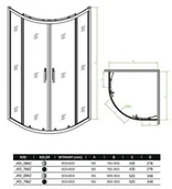 Kabiny prysznicowe - Laveo Desna Kabina prysznicowa półokrągła 90x90x201 cm drzwi rozsuwane + brodzik półokrągły 90x90 cm biały JKDD096Z - miniaturka - grafika 1