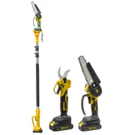 Nożyce do trawy - Zestaw akumulatorowy teleskopowy wysięgnik + sekator+ piła łańcuchowa KALTMANN - miniaturka - grafika 1