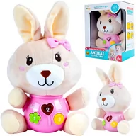 Zabawki interaktywne dla dzieci - ﻿Pluszowy Interaktywny Zajączek Króliczek Królik Ze Światłem I Muzyką - miniaturka - grafika 1