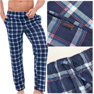 Piżamy damskie - Cornette Spodnie Piżamowe Bawełniane Granatowe Męskie Kratka Rozmiar L - miniaturka - grafika 1