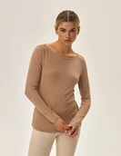 Koszulki i topy damskie - Koszulka Pf Jimena - beżowy L - miniaturka - grafika 1