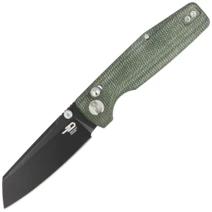 Nóż składany Bestech Slasher Green Micarta, Black Stonewashed D2 (BG43B-2) - Noże - miniaturka - grafika 1
