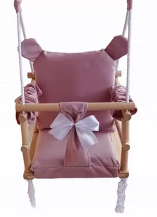 HUŚTAWKA 3w1 DLA DZIECI miś kolor RÓŻOWY - Leżaczki i huśtawki - miniaturka - grafika 1