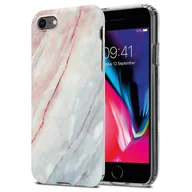 Etui i futerały do telefonów - Pokrowiec Etui Do Apple iPhone 7 / 7S / 8 / SE 2020 w Różowo Biały Marmur No. 21 Obudowa Case Cover Silikon Plecki Cadorabo - miniaturka - grafika 1