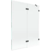 Parawany nawannowe - Mexen Lunar parawan nawannowy 2-skrzydłowy prawy 130 x 150 cm, transparent, gun metal - 897-130-100-95-00-P - miniaturka - grafika 1