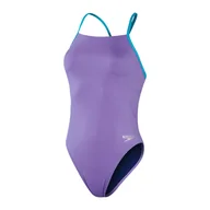 Stroje kąpielowe - Damski Strój kąpielowy SPEEDO SOLID LATBK 1PC AF 8-00317815500 – Fioletowy - miniaturka - grafika 1