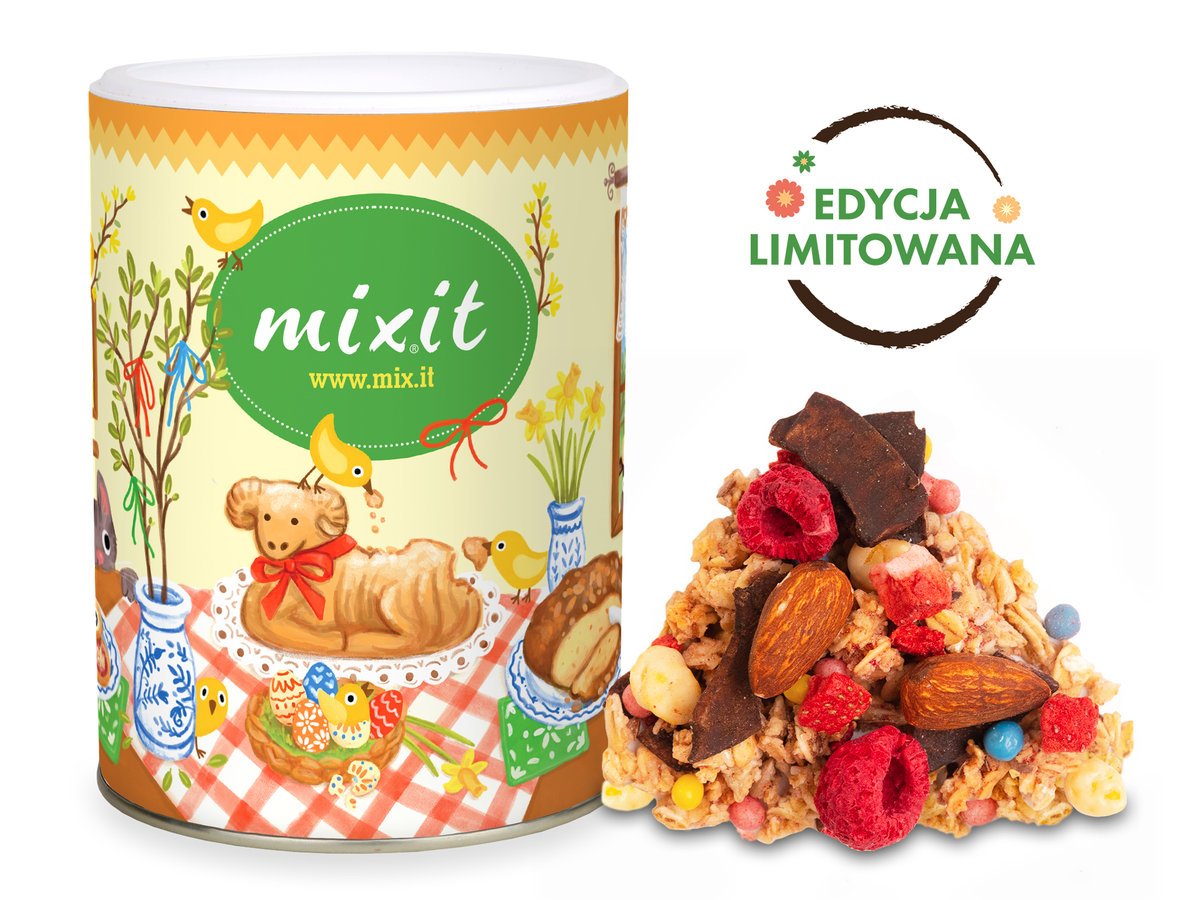 Mixit Wiel-koko-nocny mix - granola z kokosem, owocami i chrupkami z białej czekolady, 270g