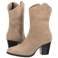 Botki damskie - Botki Beżowe 23019_ (NE421-a) Nessi - miniaturka - grafika 1