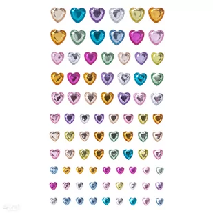 KRYSZTAŁY SAMOPRZYLEPNE MIX RAINBOW SERDUSZKA 84 SZT. - Dekoratorstwo - miniaturka - grafika 1