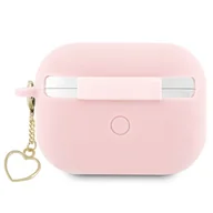 Akcesoria do słuchawek - Guess GUAP2LSCHSP AirPods Pro 2 cover różowy/pink Silicone Charm Heart Collection - miniaturka - grafika 1