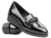 Mokasyny damskie - Eleganckie mokasyny damskie Vinceza 58311, czarne - miniaturka - grafika 1