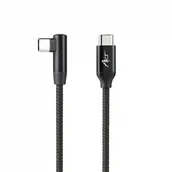 Kable USB - KABEL USB-C do C M-M kątowy 480Mbps 60W 0,5m ART czarny, oplot, obudowa ALU - miniaturka - grafika 1