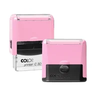 Pieczątki - Pieczątka COLOP COMPACT 30 PRO pastelowy różowy - poduszka: czarna 47x18 mm - miniaturka - grafika 1