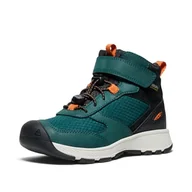 Buty dla chłopców - KEEN Kids Skua Mid Height Durable Easy On Comfortable Waterproof Hiking Boots, Ponderosa Pine/Gold Flame, 8 US Unisex Toddler - miniaturka - grafika 1