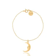Bransoletki - Bransoletka srebrna pozłacana z księżycem - miniaturka - grafika 1