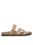 Klapki i japonki damskie - Gino Rossi Klapki MOIRA-E2527666 Beżowy - miniaturka - grafika 1