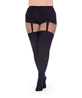 Rajstopy - Pretty Polly damskie rajstopy do pończoch o dużym rozmiarze - miniaturka - grafika 1