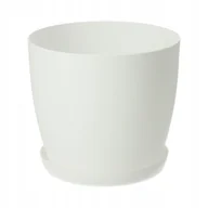 Donice - Doniczka Agen z podstawką 20 cm, matowa biała - miniaturka - grafika 1