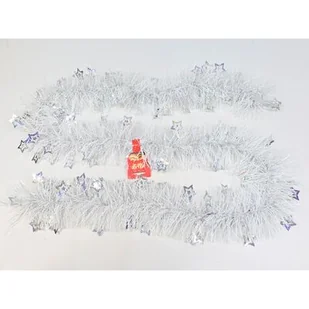 Łańcuch choinkowy 13 cm x 2 m biało-srebrny - Ozdoby bożonarodzeniowe - miniaturka - grafika 1