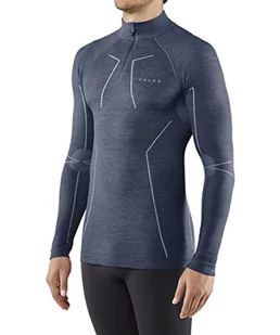 FALKE FALKE Męska koszulka z długim rękawem, Wool Tech Underwear. Longsleeve ciepła z wełny merynosów, zimowa bielizna termiczna, 1 opakowanie niebieski Blau (Capitain 6751) X-L 33410 - Koszulki męskie - miniaturka - grafika 1