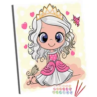Malowanie po numerach - Zestaw do Malowania po Numerach Dla Dzieci 20x20 cm, Różowa Księżniczka - miniaturka - grafika 1