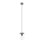 Lampy sufitowe - Britop Industrialna LAMPA wisząca NETUNO 1871759157 metalowa OPRAWA druciany zwis drewno srebrny - miniaturka - grafika 1