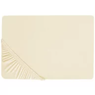 Prześcieradła - Bawełniane prześcieradło z gumką 180 x 200 cm beżowe JANBU - miniaturka - grafika 1